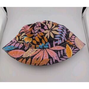 Palm Fronds Leaves Bucket Hat Pink Purple Orange Floral